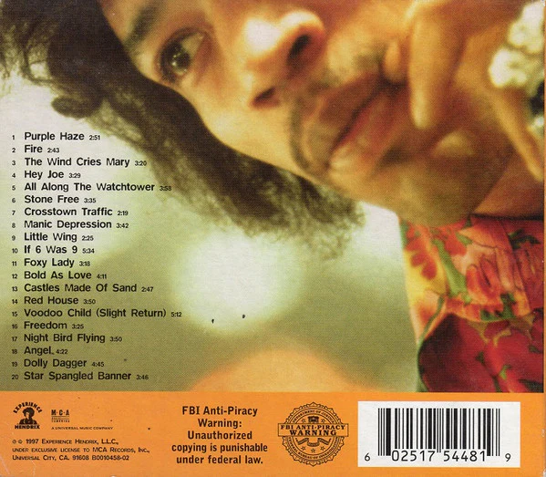 Jimi Hendrix - Experience Hendrix (The Best Of Jimi Hendrix) (CD, Comp, RE, RM) (Very Good Plus (VG+)) - Image 2
