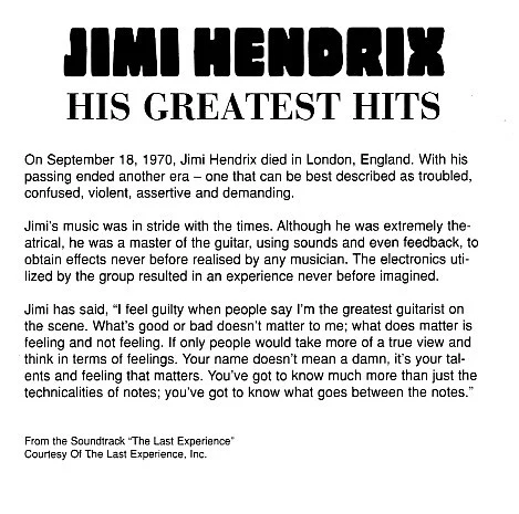 Jimi Hendrix - His Greatest Hits (CD, Comp, RE) (Very Good Plus (VG+)) - Image 5