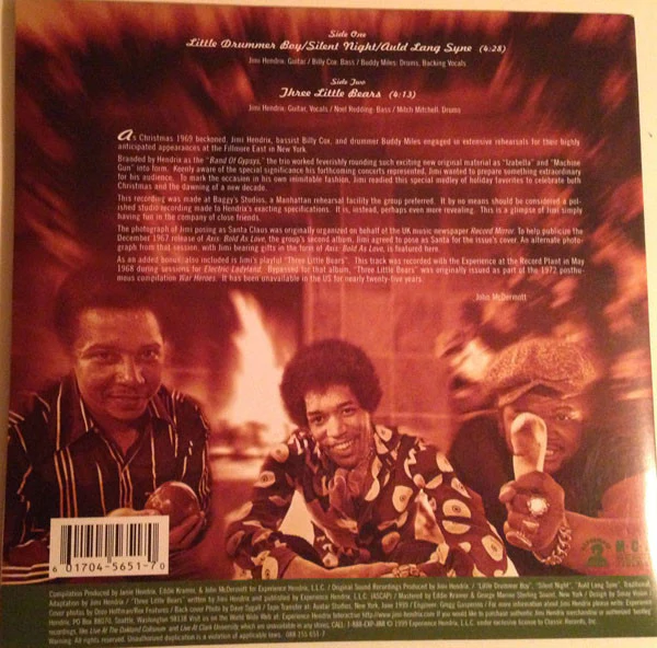Jimi Hendrix - Merry Christmas And Happy New Year (7", Ltd, Gre) (Near Mint (NM or M-)) - Image 2