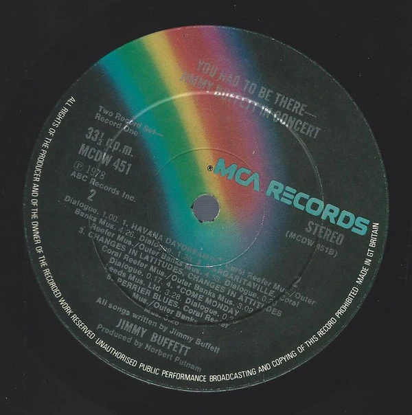 Jimmy Buffett - "You Had To Be There" Recorded Live (2xLP, Gat) (Very Good Plus (VG+)) - Image 3