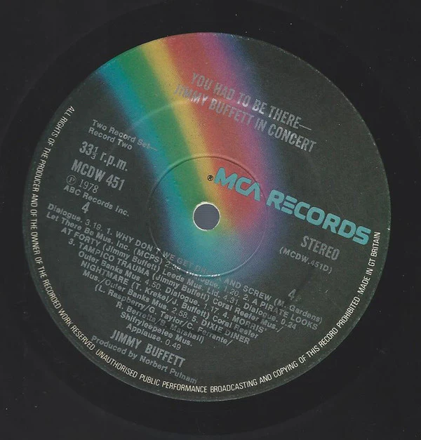 Jimmy Buffett - "You Had To Be There" Recorded Live (2xLP, Gat) (Very Good Plus (VG+)) - Image 5