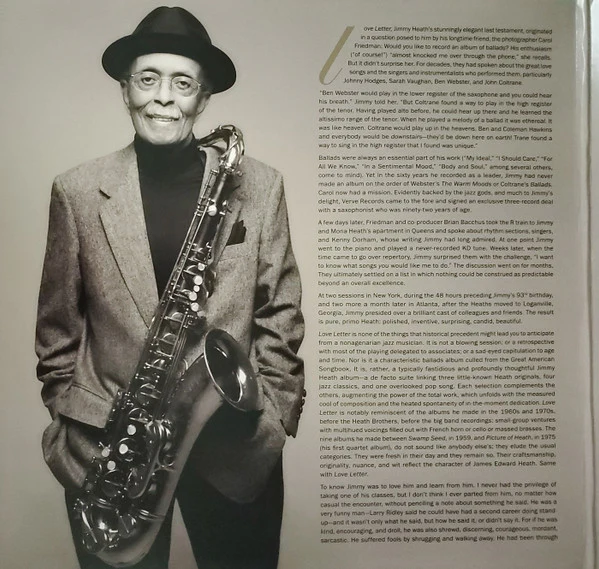 Jimmy Heath - Love Letter (LP, Album, 180) (Mint (M)) - Image 2