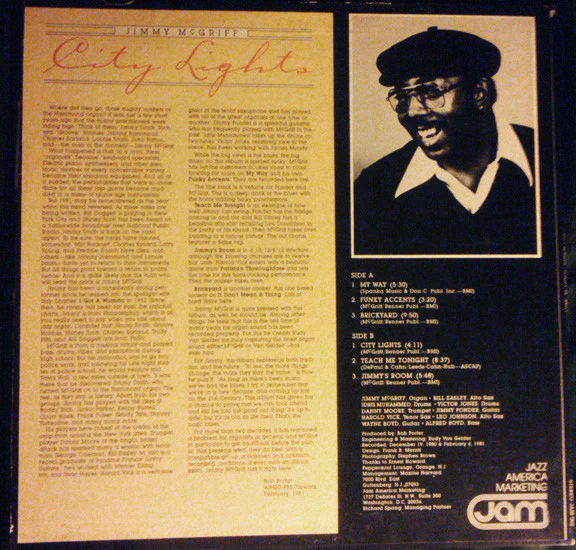 Jimmy McGriff - City Lights (LP) (Near Mint (NM or M-)) - Image 2