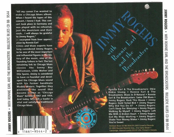 Jimmy Rogers With Ronnie Earl And The Broadcasters - Jimmy Rogers With Ronnie Earl And The Broadcasters (CD, RE) (Very Good Plus (VG+)) - Image 2