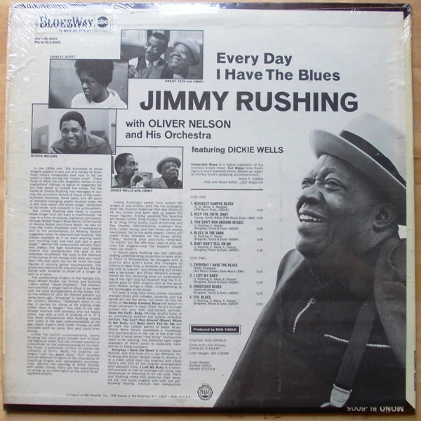 Jimmy Rushing With Oliver Nelson And His Orchestra - Every Day I Have The Blues (LP, Album) (Very Good (VG)) - Image 2