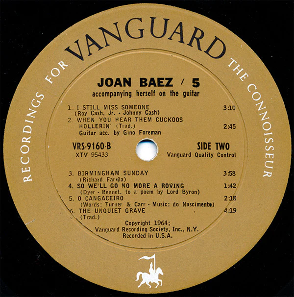 Joan Baez - 5 (LP, Album, Mono) (Very Good (VG)) - Image 4