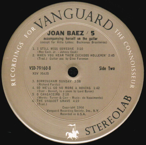 Joan Baez - 5 (LP, Album, RE, Pit) (Very Good (VG)) - Image 4