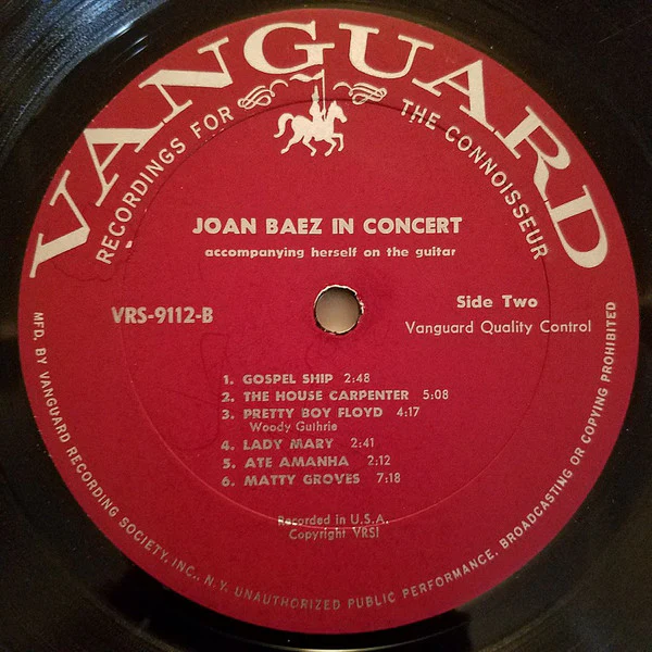 Joan Baez - In Concert (LP, Album, Mono, No ) (Very Good Plus (VG+)) - Image 4