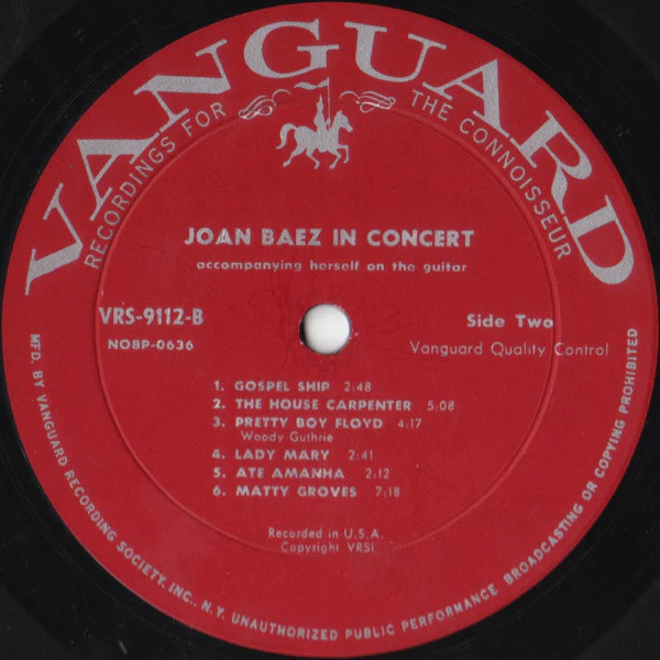 Joan Baez - In Concert (LP, Album, Mono, Roc) (Good Plus (G+)) - Image 4