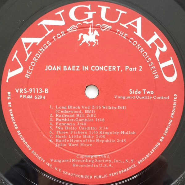 Joan Baez - In Concert Part 2 (LP, Album, Mono, Mar) (Very Good Plus (VG+)) - Image 4