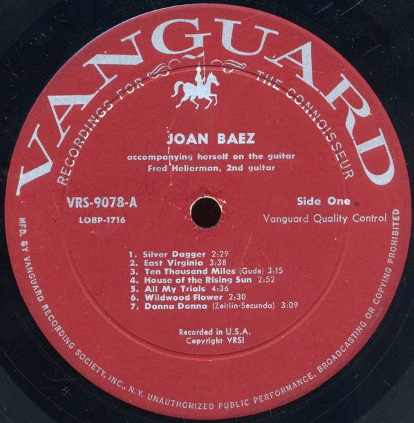 Joan Baez - Joan Baez (LP, Album, Mono, Roc) (Very Good Plus (VG+)) - Image 3