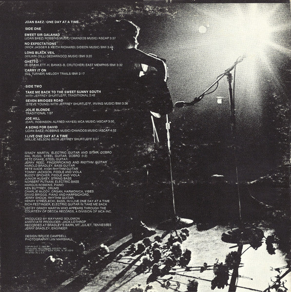 Joan Baez - One Day At A Time (LP, Album, Gat) (Very Good (VG)) - Image 2