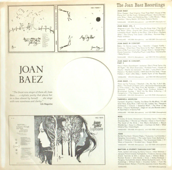Joan Baez - One Day At A Time (LP, Album, Gat) (Very Good (VG)) - Image 5
