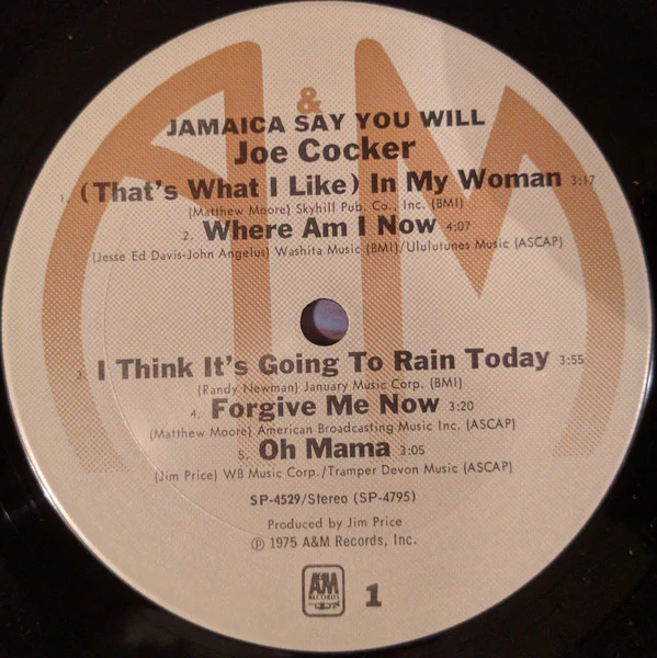 Joe Cocker - Jamaica Say You Will (LP, Album, Ter) (Very Good (VG)) - Image 3