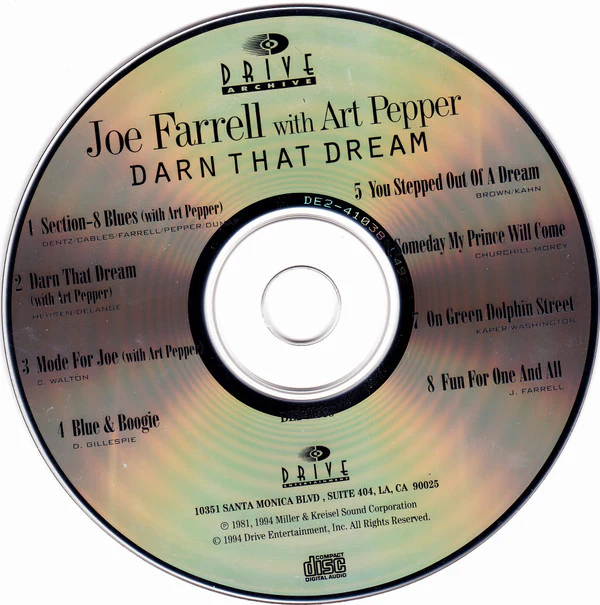Joe Farrell With Art Pepper - Darn That Dream (CD, Comp, RE) (Near Mint (NM or M-)) - Image 4