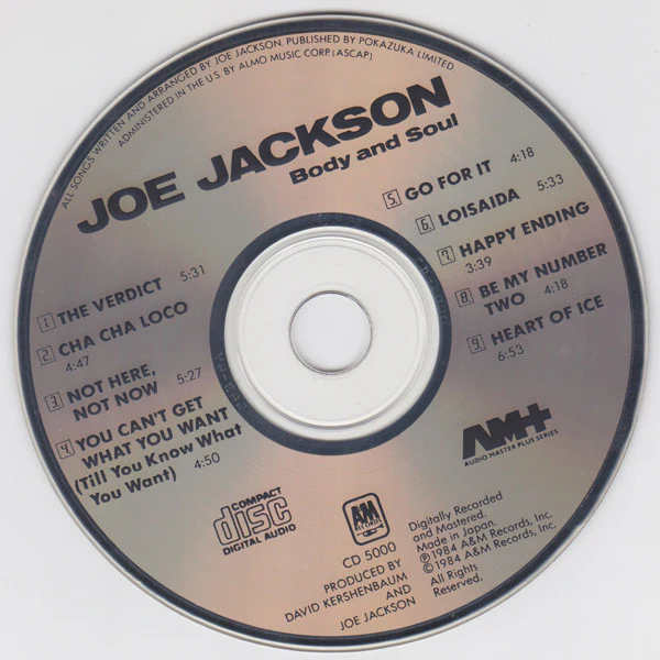 Joe Jackson - Body And Soul (CD, Album) (Very Good Plus (VG+)) - Image 3
