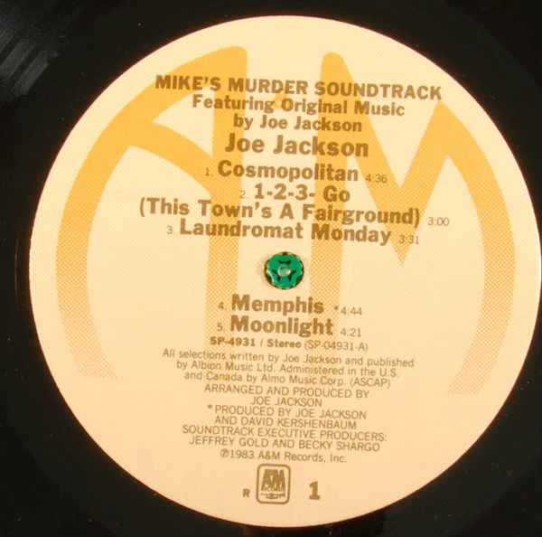 Joe Jackson - Mike's Murder (The Motion Picture Soundtrack) (LP, Album, R -) (Very Good Plus (VG+)) - Image 3