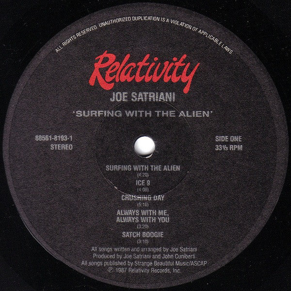 Joe Satriani - Surfing With The Alien (LP, Album, EMW) (Very Good (VG)) - Image 3