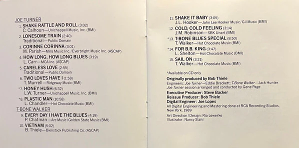 Joe Turner* And T-Bone Walker - Bosses Of The Blues---Vol.1 (CD, Comp) (Very Good Plus (VG+)) - Image 3