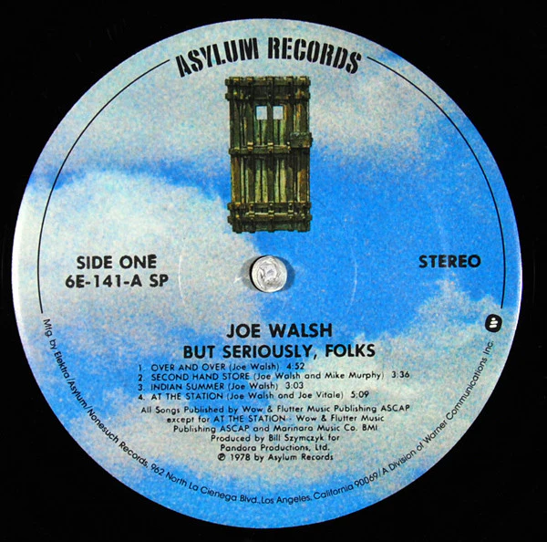 Joe Walsh - "But Seriously, Folks..." (LP, Album, SP ) (Very Good (VG)) - Image 5