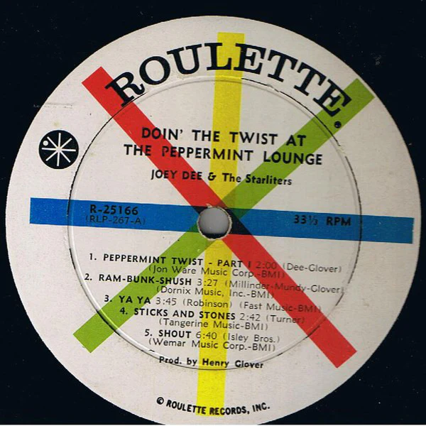 Joey Dee & The Starliters - Doin' The Twist At The Peppermint Lounge (LP, Album, Mono) (Good Plus (G+)) - Image 3