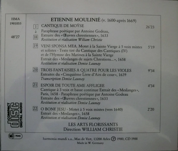 Johann Sebastian Bach, Georg Friedrich Händel, Monastère Bénédictin Chevetogne, Luca Marenzio, Étienne Moulinié, Henry Purcell - Harmonia Mundi 30e Anniversaire (6xCD + Box, Comp) (Very Good Plus (VG+)) - Image 5