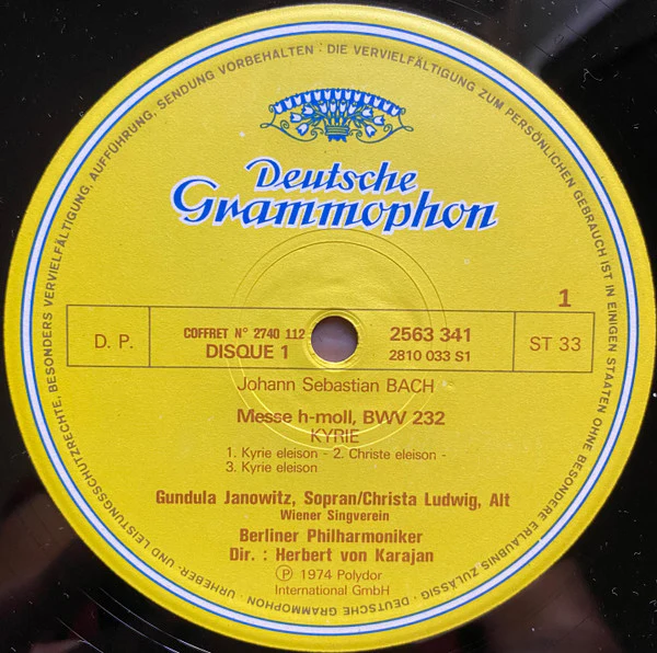 Johann Sebastian Bach - Herbert von Karajan, Gundula Janowitz, Christa Ludwig, Peter Schreier, Robert Kerns, Karl Ridderbusch, Wiener Singverein, Berliner Philharmoniker - H-Moll-Messe (3xLP + Box) (Very Good Plus (VG+)) - Image 4