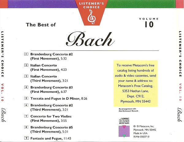 Johann Sebastian Bach - The Best Of Bach (CD, Comp) (Near Mint (NM or M-)) - Image 2
