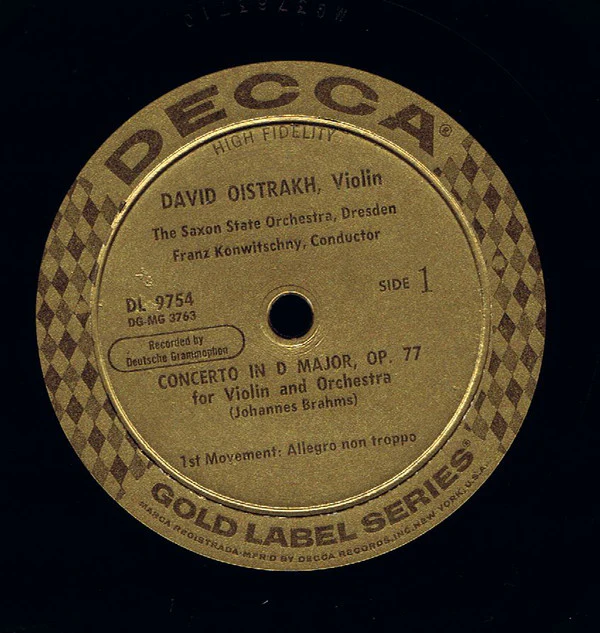 Johannes Brahms / David Oistrach, Staatskapelle Dresden, Franz Konwitschny - Concerto For Violin And Orchestra In D Major Op 77 (LP, Mono) (Near Mint (NM or M-)) - Image 3