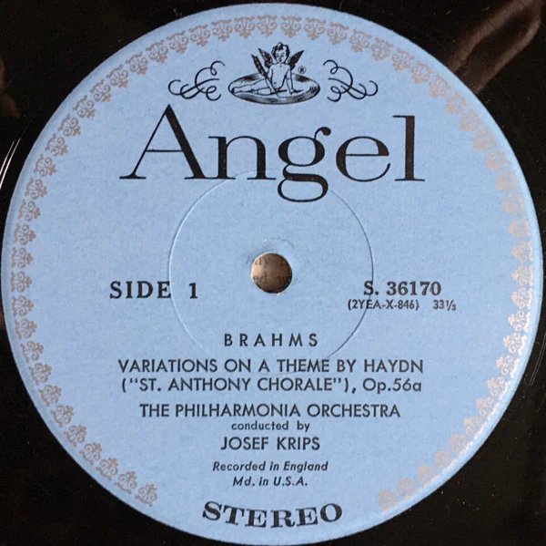 Johannes Brahms, Philharmonia Orchestra, Josef Krips - Variations On A Theme By Haydn / Academic Festival Overture / Tragic Overture (LP) (Near Mint (NM or M-)) - Image 3
