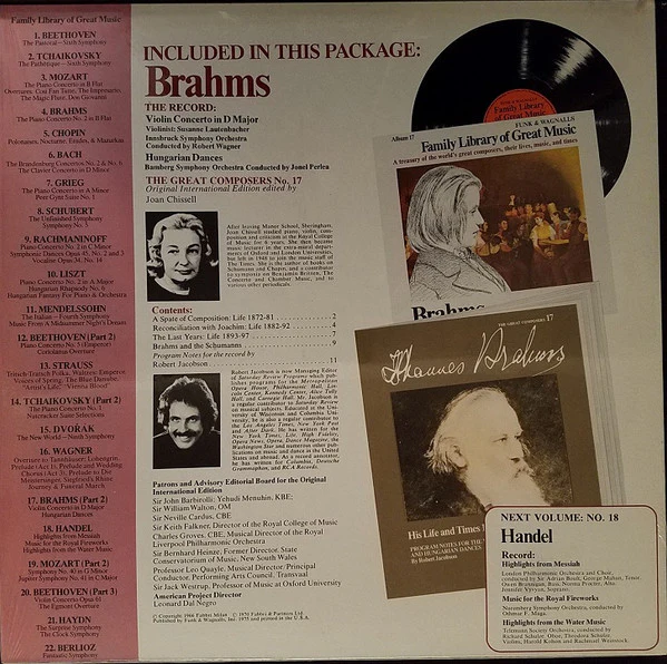 Johannes Brahms - Violin Concerto In D Major - Hungarian Dances (LP) (Very Good Plus (VG+)) - Image 2