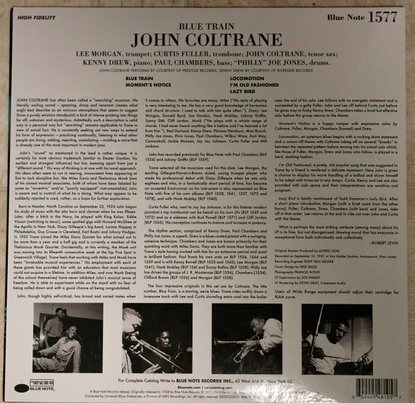 John Coltrane - Blue Train (LP, Album, Mono, RE, S/Edition, 180) (Mint (M)) NEW & SEALED - Image 4