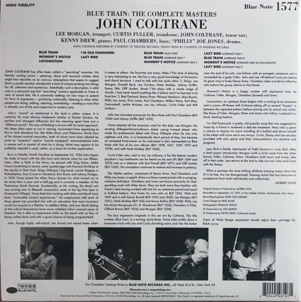 John Coltrane - Blue Train: The Complete Masters (LP, Album, RE, 180 + LP, 180 + S/Edition, Gat) (Near Mint (NM or M-)) - Image 3