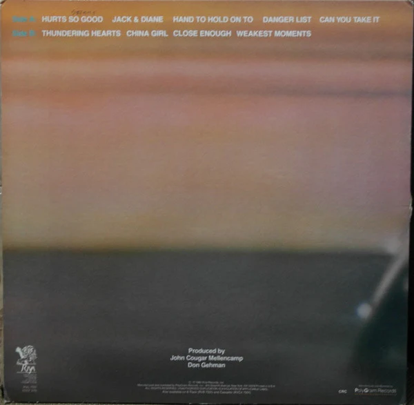 John Cougar* - American Fool (LP, Album, Club, Col) (Very Good Plus (VG+)) - Image 2