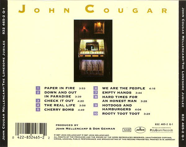John Cougar Mellencamp - The Lonesome Jubilee (CD, Album, PDO) (Very Good Plus (VG+)) - Image 2