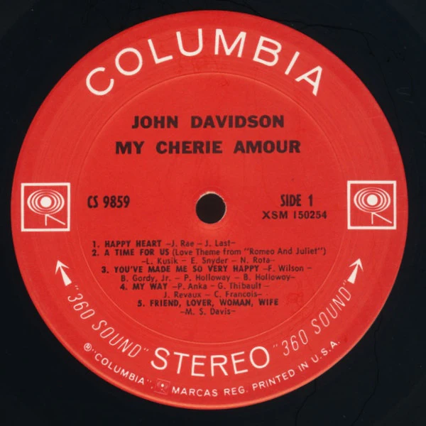 John Davidson - My Cherie Amour (LP, Album) (Very Good Plus (VG+)) - Image 3