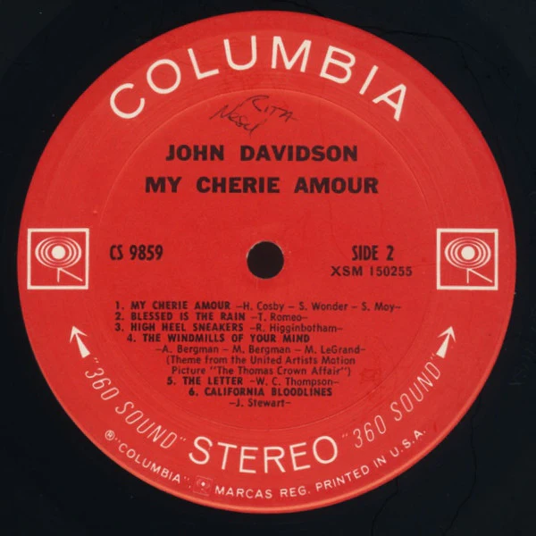 John Davidson - My Cherie Amour (LP, Album) (Very Good Plus (VG+)) - Image 4