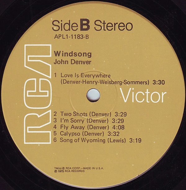 John Denver - Windsong (LP, Album, Ind) (Very Good Plus (VG+)) - Image 5