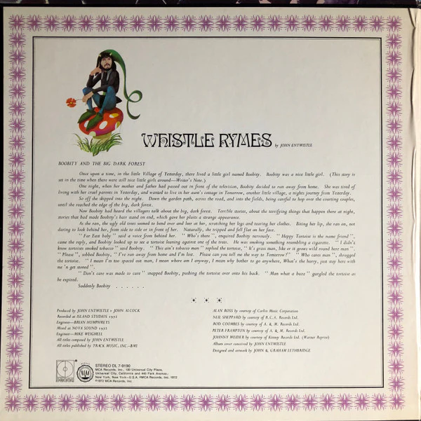 John Entwistle - Whistle Rymes (LP, Album, Glo) (Near Mint (NM or M-)) - Image 2
