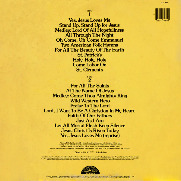 John Fahey - Yes! Jesus Loves Me - Guitar Hymns (LP, Album) (Very Good Plus (VG+)) - Image 2
