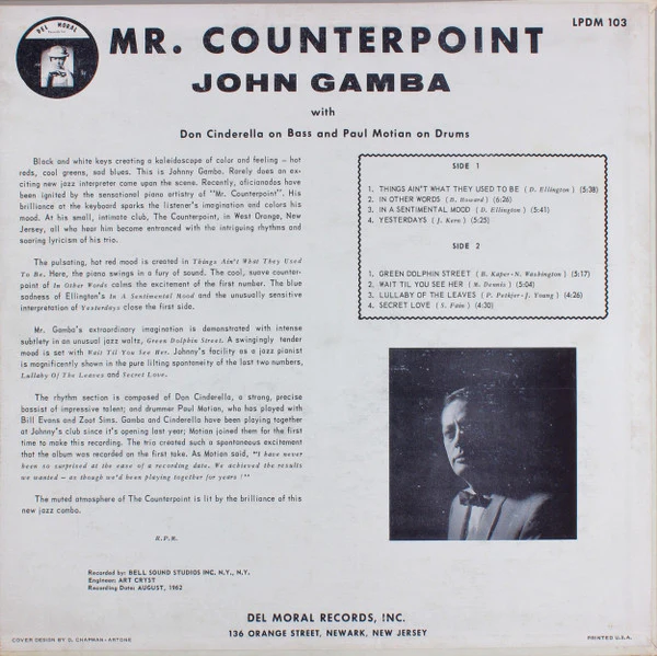 John Gamba - Mr. Counterpoint: Jazz Impressions By John Gamba (LP) (Very Good Plus (VG+)) - Image 2