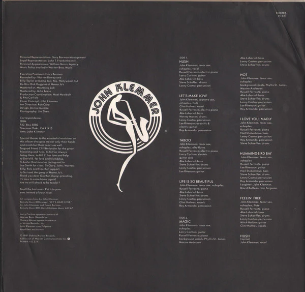 John Klemmer - Hush (LP, Album) (Very Good Plus (VG+)) - Image 5