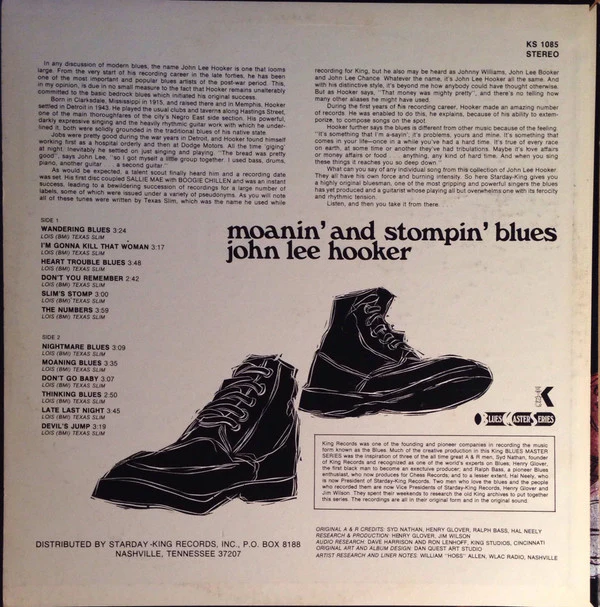 John Lee Hooker - Moanin' And Stompin' Blues (LP, Comp, RE) (Very Good Plus (VG+)) - Image 2
