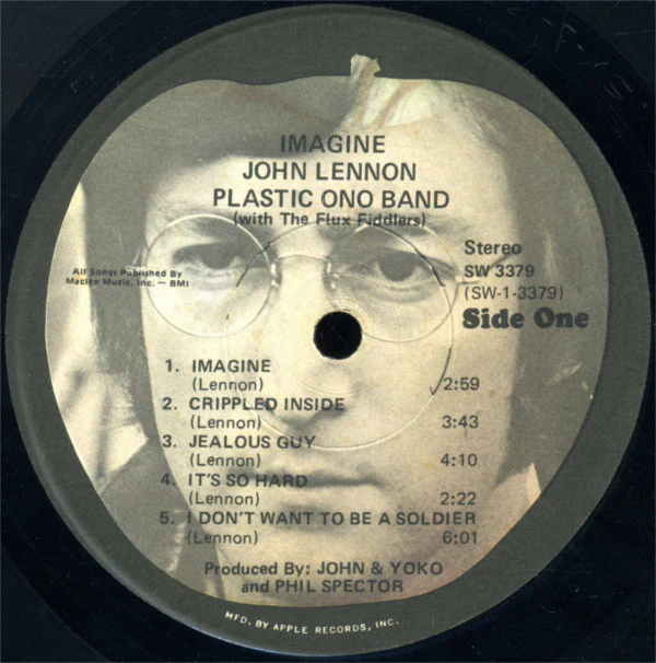 John Lennon - Imagine (LP, Album, Win) (Very Good (VG)) - Image 3
