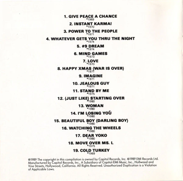 John Lennon - The John Lennon Collection (CD, Comp, Club) (Near Mint (NM or M-)) - Image 5