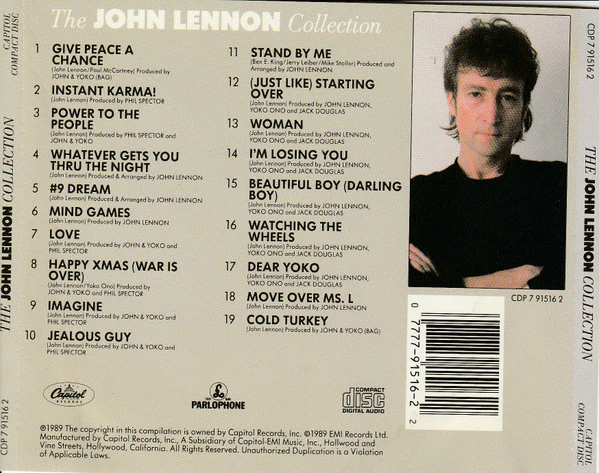 John Lennon - The John Lennon Collection (CD, Comp) (Very Good Plus (VG+)) - Image 2