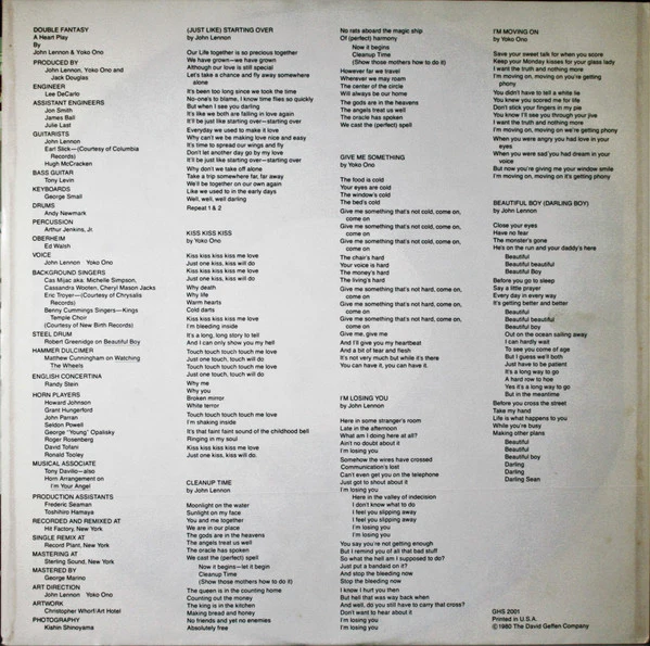 John Lennon & Yoko Ono - Double Fantasy (LP, Album, Spe) (Very Good Plus (VG+)) - Image 5