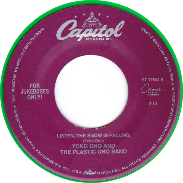 John Lennon & Yoko Ono & The Plastic Ono Band & The Harlem Community Choir - Happy Xmas (War Is Over) (7", Single, Jukebox, RE, Gre) (Near Mint (NM or M-)) - Image 2