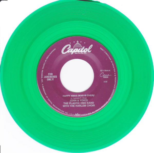 John Lennon & Yoko Ono & The Plastic Ono Band & The Harlem Community Choir - Happy Xmas (War Is Over) (7", Single, Jukebox, RE, Gre) (Near Mint (NM or M-)) - Image 3