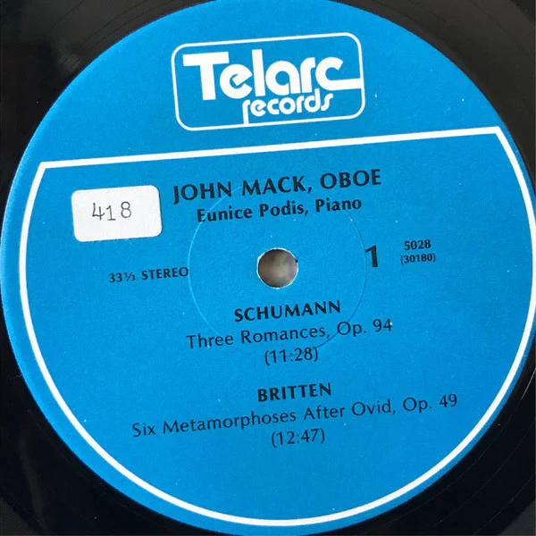 John Mack , Eunice Podis - John Mack, Oboe (LP) (Near Mint (NM or M-)) - Image 3